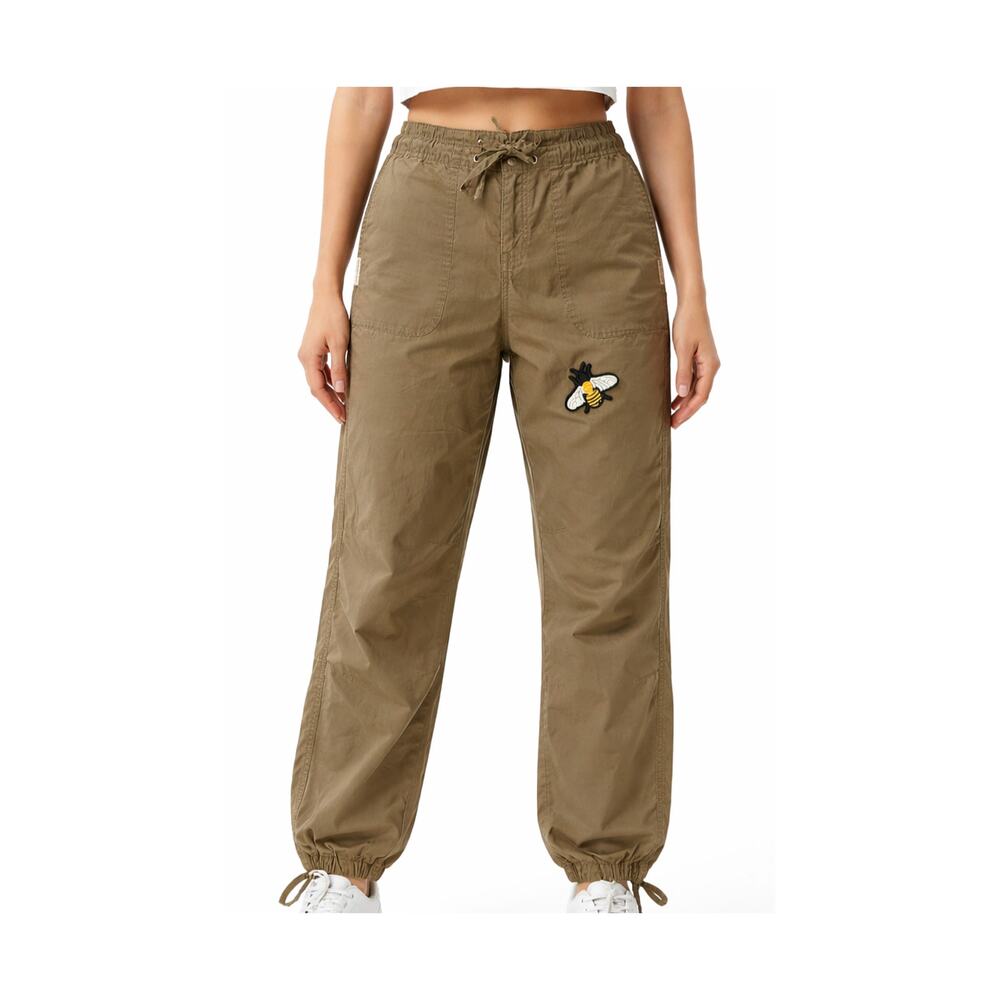 Calvin Klein Pants Womens Size 4 Tan Joggers Lightweight Bumble Bee Mid Rise - Picture 3 of 12